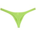 thumbnail image 2 of Botmois Mens Solid Thiny Ice Silk Bikini G-string Male Cheeky T Panties Low-rise Soft Pouch Thong Sexy Tangas Underwear AppleGreen M, 2 of 3