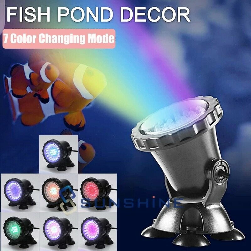 Pond Lights,2.5W Submersible Lamp IP68 Waterproof Underwater Aquarium Spotlights with Remote Control,36-LED Multi Color Landscape Decor Spot Lights for Lawn Garden Fountain Swimming Pool Pond Lights 