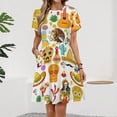 thumbnail image 2 of Fiesta Time! Mexican Icons Dress Fashion Beach Short Sleeve Dresses Female Party Printed Sundress, 2 of 7