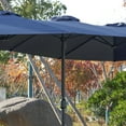 thumbnail image 6 of 14.8 Ft Double Sided Outdoor Umbrella Rectangular Large with Crank, Outdoor Market Umbrella has 12 Sturdy Umbrella Bones, UV and Water Resistant, Navy Blue, 6 of 9