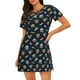 thumbnail image 1 of Fotbe Fastfood Bata de Dormir para Mujer con Estampado, Camisón de Algodón de Manga Corta, Ropa de Dormir Casual, 1 of 6