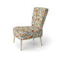 thumbnail image 3 of Designart "Orange Poppies Garden Serenity" Orange Floral Upholstered Accent Chair - Cottage Arm Chair For Living Room, 3 of 5