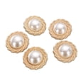 thumbnail image 1 of Uxcell 5 piezas 48L Botones de costura metálicos dorados de perla de 30 mm, 1 of 7
