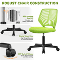 thumbnail image 3 of Alden Design Adjustable Armless Mesh Office Chair for Home Office, Green, 3 of 8