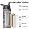 thumbnail image 2 of 18oz Insulated Water Bottle with Straw & Cleaning Brush, Wide Mouth Stainless Steel Flask, Camo Print, 2 of 5