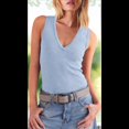 thumbnail image 4 of Camiseta Sin Mangas de Entrenamiento Informal de Verano para Mujer, con Cuello en V, Color Azul S, 4 of 10