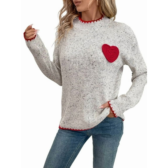 Female Turtle-Neck Oversized Sweaters Batwing Long Sleeve Pullover Loose Chunky Knit Jumper Light Gray S