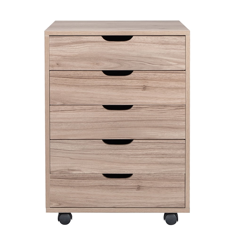Lowestbest Five Drawer Storage Cabinet, Kitchen Cart Cabinet on Wheels, Beige Lowestbest Five Drawer Storage Cabinet, Kitchen Cart Cabinet on Wheels, Beige