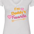 thumbnail image 4 of Inktastic I'm Daddy's Favorite with Arrow and Hearts in Pink Women's V-Neck T-Shirt, 4 of 5