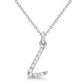 thumbnail image 1 of Personalized Diamond Script Letter Initial Necklace in 14k White Gold, 1 of 2