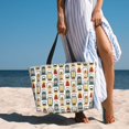 thumbnail image 5 of Large Beach Bags Water-resistant Sandproof - colorful Light Bulb vintage Cute Beach Tote Bags for Women with Zipper, 5 of 6