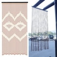 thumbnail image 6 of Dwellnix Bamboo Wood Beaded Curtains for Doorways 27 Strands - Polyester Cotton Bohemian Door Beads Window Decor, Natural Light Enhancer, 6 of 11