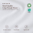 thumbnail image 6 of Bare Home Organic Percale Sheet Set - 100% Organic Cotton - Twin XL, White, 6 of 9