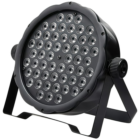 Professional DJ Lights RGBW PAR Can Light with 54 LED Beads, Adjustable Brightness and Multi-Mode Control, Sound Activated Stage Light for Club Party Concerts, Black Stainless Steel Housing