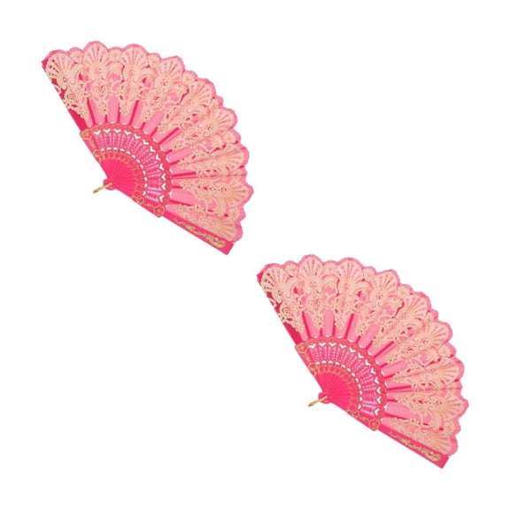 OUNONA 2pcs Beautiful Chinese for Weddings and Dance Performances Exquisite Chinese Style Handheld Fan Decoration Dancing Fan