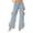 Light Blue, variant on Jeans for Women Solid Color Button Zipper Pockets Length Pants Light Blue Wide Leg Pants S