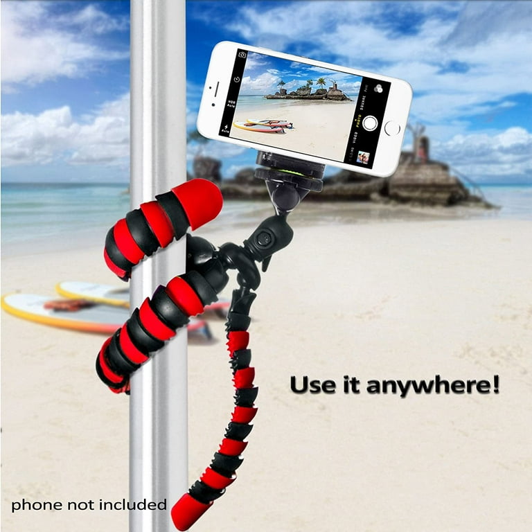 Mini Cell Phone Flexible Tripod Holder, ZTON Adjustable Mobile Phone Mount,  Universal Octopus Stand for iPhone, Samsung, Camera (S-Black)