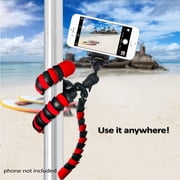 Syenll Flexible Octopus Tripod with Wireless Remote Phone Holder Mount, Black and Red