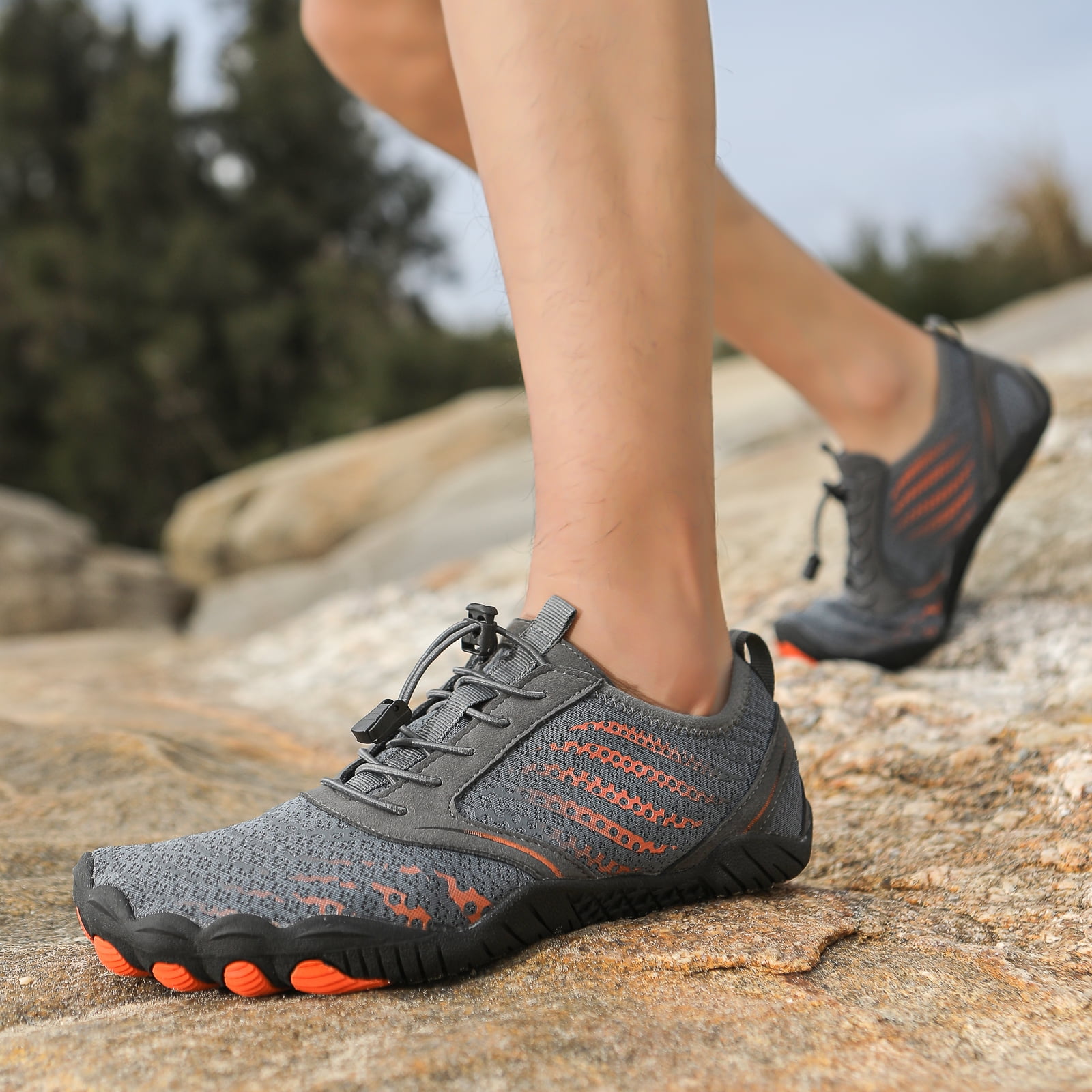 HOYUFEI Unisex Barefoot Shoes, Non-Slip Walking Shoes with Wide Toe Box, Pain-Free Comfortable Hiking Shoes for Men Women/men