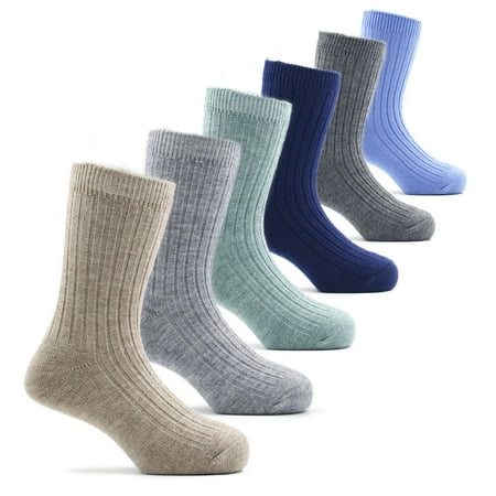 

HowJoJo Little Boys Wool Socks Kids Crew Seamless Winter Warm Thermal Socks 6 Pack 3/4/5T