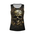thumbnail image 3 of Picia Vintage Gold Leaf Skull Pattern Women's Workout Tank Top,Breathable Activewear,Slim Fit Athletic Top,Versatile Workout Moisture-wicking top-Medium, 3 of 9