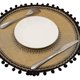 thumbnail image 4 of Juego de 4 manteles individuales redondos, manteles de yute tejidos bohemios (bola negra), 4 of 5