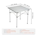 thumbnail image 2 of KFFKFF Folding Portable Camping Table, 28x28''Silver Aluminum Lightweight Table Picnic Outdoor Hiking Picnics BBQ Cooking Dining w/ Carry Bag ,Load 66 Lbs, 2 of 9