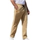 thumbnail image 1 of Pantalones largos para hombre, informales, lisos, con bolsillos, cintura elástica, rectos, para exteriores, para fitness, cargo, 1 of 5