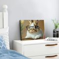 thumbnail image 3 of Fenyluxe Vintage Easter wall art neutral spring bunny painting Easter decoration book tulips and surrounding cute bunny poster funny animal decoration for bedroom living room wall decor 20x16in, 3 of 6