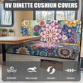 thumbnail image 4 of XYZCANDO Boho Flower RV Dinette Cushion Covers Stretchable Couch Cover 2 Cushion Sofa Universal Furniture Covers Comfortable Sofa Covers Washable Slip Covers for Loveseat Easy to Install Blue, 4 of 7