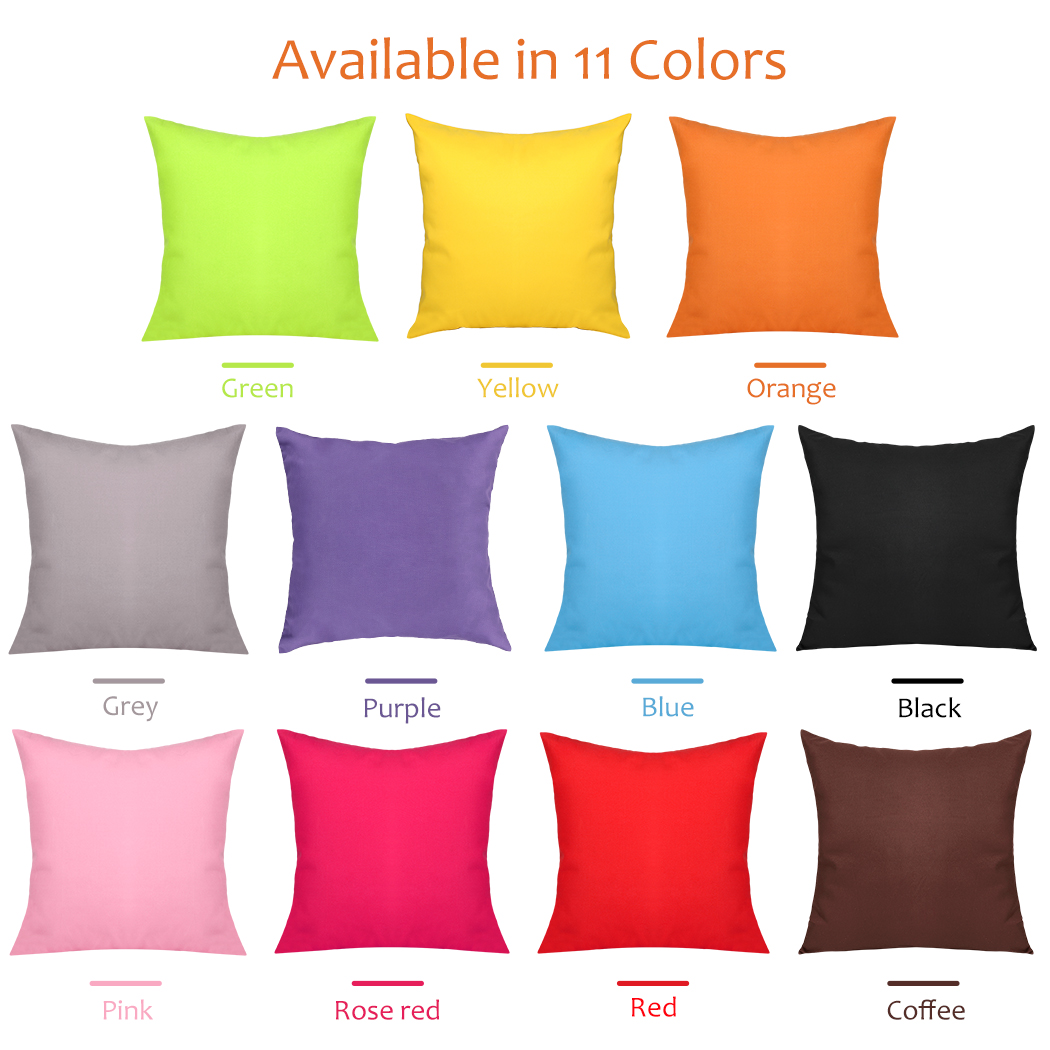 2Pcs Decorative Solid Color Throw Pillow Simple Square Covers Cushion ...