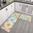 thumbnail image 2 of Pioneer Flower Floral Print Pattern Kitchen Rugs Sets Of 2, Anti Fatigue Non Slip Washable Floor Mats for Kitchen Sink Laundry, 17X30 Inch + 17X47 Inch, 2 of 6