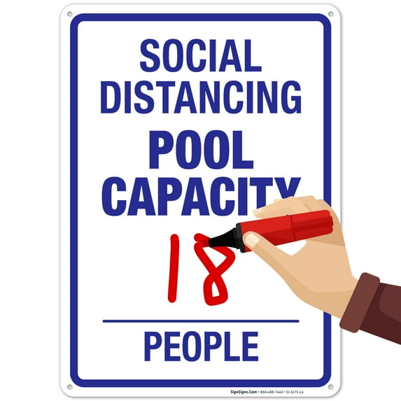 Social Distancing Pool Capacity Sign,