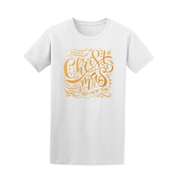 Golden Merry Christmas Lettering Tee Men's -Image by Shutterstock