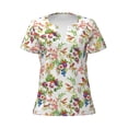 thumbnail image 2 of Uemuo Birds And Flowers Drawing Women's Deep V-Neck Low Cut Tops - Casual Loose Fit with Stainless Steel Loop, Soft, Breathable, Perfect for Office, Travel, and Daily Wear-Medium, 2 of 5