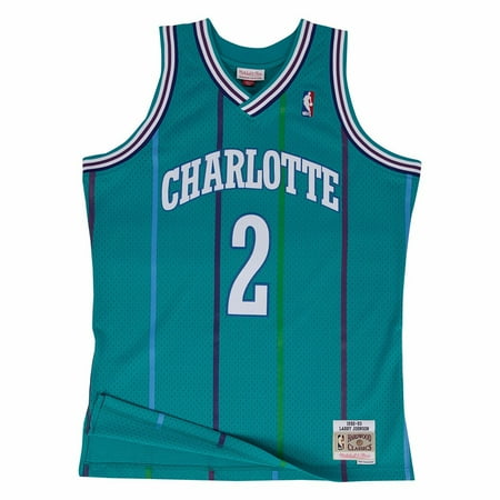 Joe Johnson Jersey - Larry Johnson Charlotte Hornets NBA Mitchell & Ness Teal Green 1992-93 Swingman Throwback Jersey For Men