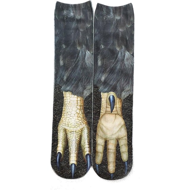 3D Animal Print Heat Transfer Socks Unisex Adult Cat & Dog Foot Paws Themed Unique Digital Socks Long Socks