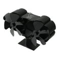 Double Heads Fireplace Fan 6 Blades Thermal Power Black Stove Fan High Temperature Proof Eco