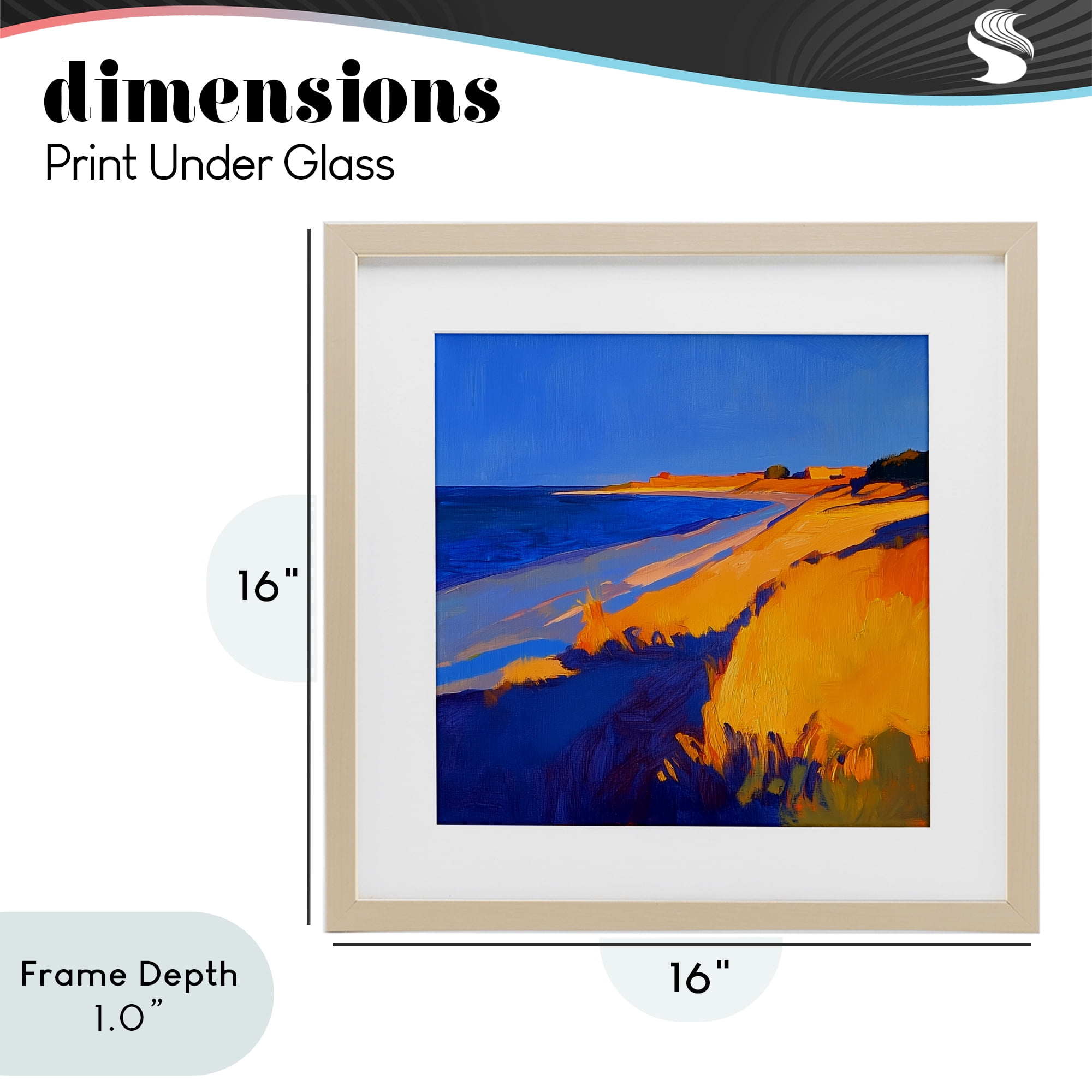 Stupell Industries Complimentary Coast Seascape Birch Framed Print Under Glass, design by Walker Noble