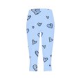 thumbnail image 5 of QATAINLAV Leggings for Women 2025 Summer Casual Milk Silk Soft Cropped Yoga Pants Fashion Heart Print High Waisted Workout Capri Leggings on Sale Clearance 2025 Blue XL, 5 of 6
