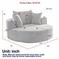 thumbnail image 5 of 55''L Chenille Foam Single Swivel Chair, Fluffy Modern Sleeper, 360 Degree Swivel Chair for Living Room, Bedroom, Lounge and Projection Room (Black), 5 of 11