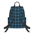 thumbnail image 3 of Daiia Blue Black Plaid School Backpack for Men and Women Lightweight Backpack Durable Backpack Water-Resistant,Travel,Work Bag, 3 of 9