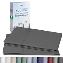 California Design Den 800 Thread Count King Pillow Cases, 100% Cotton Sateen, Heirloom Soft Smooth & Thick, Fits King Pillows - Grey