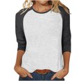 thumbnail image 7 of Tunic Tops Fashion Tees Casual Crewneck 3 4 Sleeve Loose T Shirt Ladies Tops Blouses Shirts, 7 of 7
