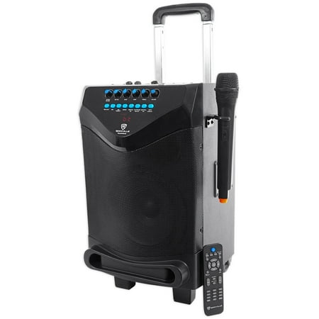 Rockville ROCKnGo 8" Portable Rechargeable PA Speaker w Bluetooth +Wireless Mic