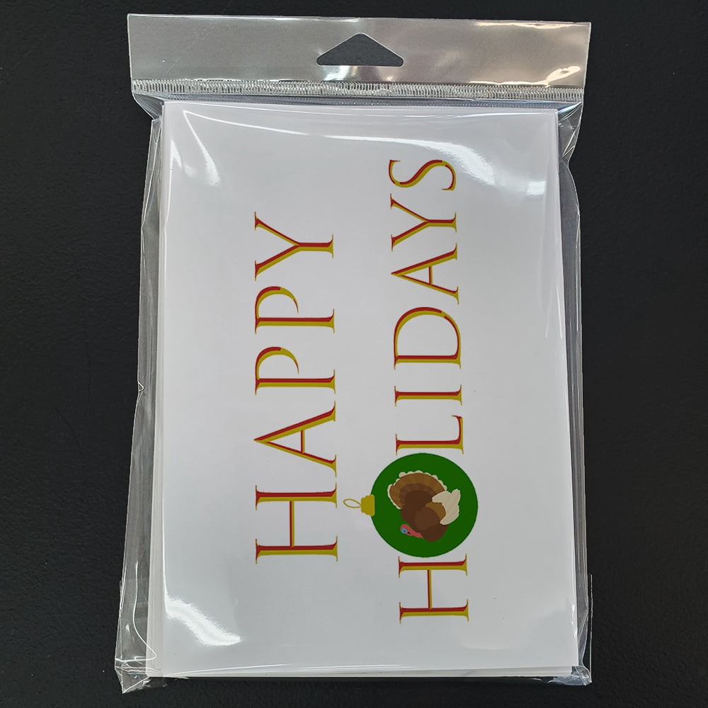 French Turkey Dindon Happy Holidays Christmas Greeting Cards and Envelopes Pack of 8 7 in x 5 in