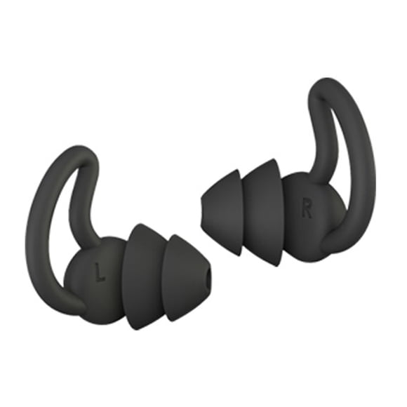 Youkk Bouchons d'Oreilles en Silicone pour Dormir Isolation Phonique Protection des Oreilles Bouchons d'Oreilles Premium Noir 2 Couches