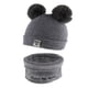 thumbnail image 2 of Sombrero pones Para Niños Y , Gorro De Punto De Crochet Cálido De Invierno gris, 2 of 9