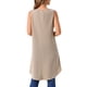 thumbnail image 3 of INSPIRAR CHIC Blusa sin mangas para mujer, cuello redondo, dobladillo asimétrico, ajuste holgado, casual, túnica alta-baja, color caqui, talla S, 3 of 5