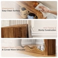 thumbnail image 2 of Walsunny Farmhouse Console Table, 63 Inch Scalloped Industrial Wooden Storage Entryway Accent Table, Wavy Console Table for Living room, Rustic Brown, 2 of 8